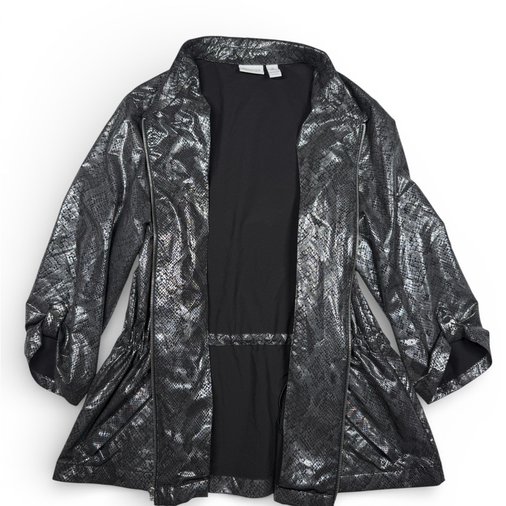 Zenergy by Chico’s metallic snake print jacket. - Picture 2 of 9